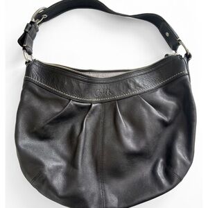 Coach Black Leather Hobo Bag